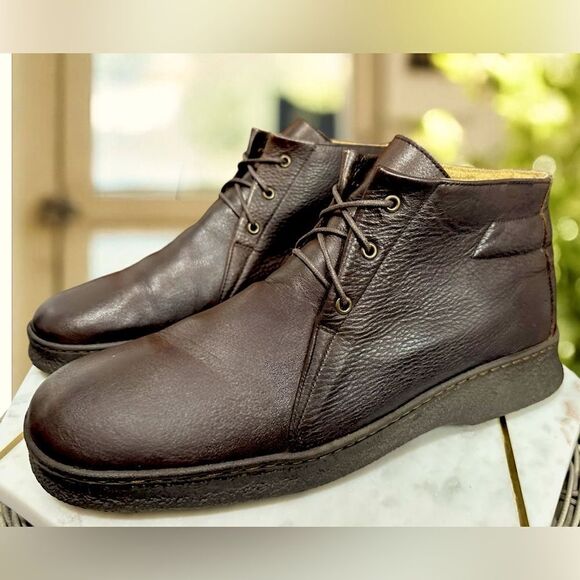 CAMPER Contact Earth Pebbled Leather 3-Eye Gum Sole Chukka Boot Men US 12 EU 45 - Picture 4 of 14